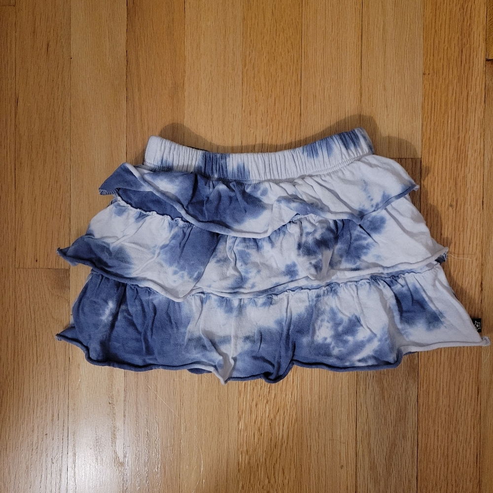 Pixielane Blue and White Tie-Dye Ruffle Skirt Size 4